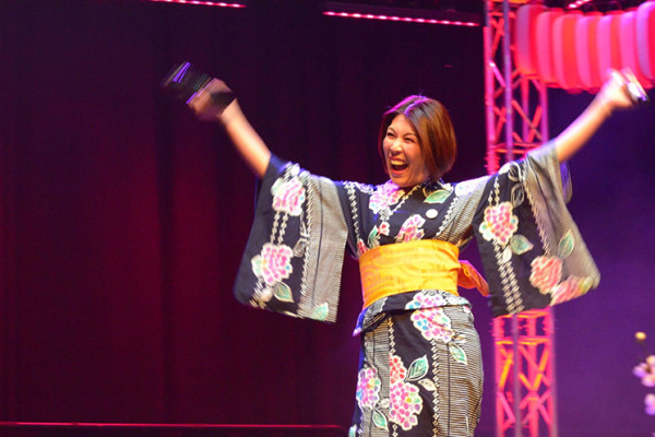 Japan Festival - Performer on stage in mid performance.