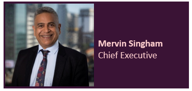 Portrait image of Chief Executive, Mervin Singham